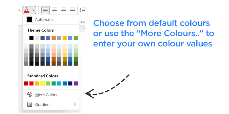 Choosing colours for your email signature